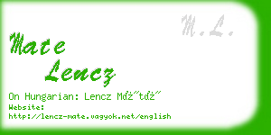 mate lencz business card